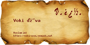 Voki Éva névjegykártya